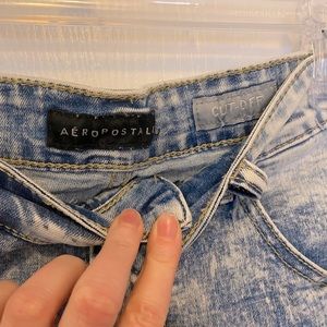 Aeropostale Denim Cut Off Shorts Womens 30 Blue Jean Bermuda Adult Acid Wash Y2K